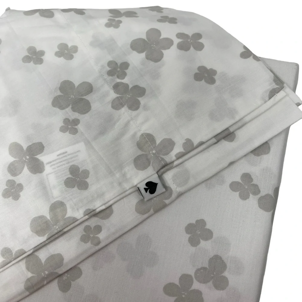 Kate Spade X-Long Twin Sheet Set Gray Floral New